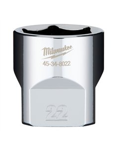 Cheie tubulara 3/8 inch - Milwaukee - 3/8 Drive Socket Metric Standard - 22 mm - cod 4932479998