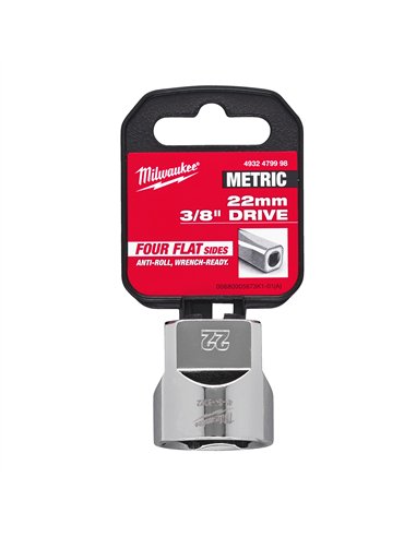 Cheie tubulara 3/8 inch - Milwaukee - 3/8 Drive Socket Metric Standard - 22 mm - cod 4932479998
