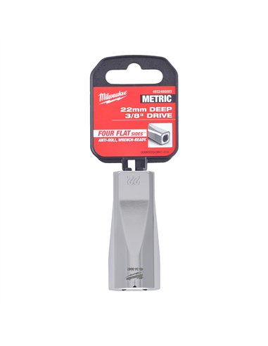 Cheie tubulara 3/8 inch - Milwaukee - 3/8 Drive Socket Metric Deep - 22 mm - cod 4932480003
