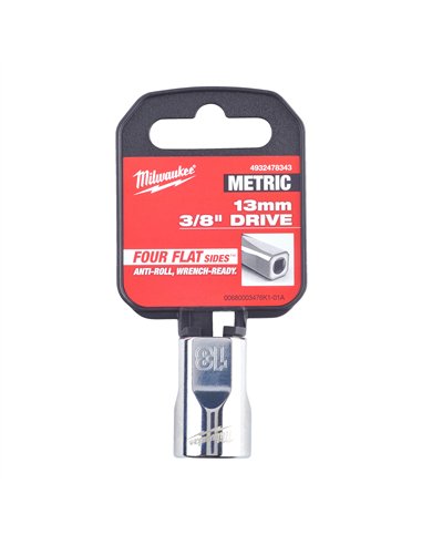 Cheie tubulara 3/8 inch - Milwaukee - 3/8 Drive Socket - Metric Standard - 13 mm - cod 4932478343