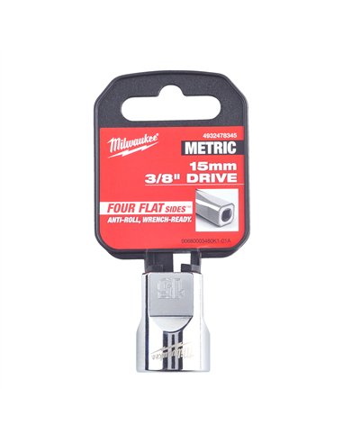 Cheie tubulara 3/8 inch - Milwaukee - 3/8 Drive Socket - Metric Standard - 15 mm - cod 4932478345