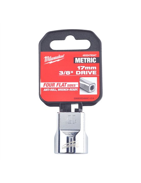 Cheie tubulara 3/8 inch - Milwaukee - 3/8 Drive Socket - Metric Standard - 17 mm - cod 4932478347