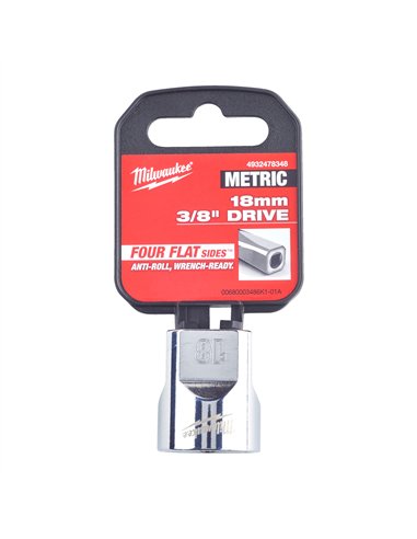 Cheie tubulara 3/8 inch - Milwaukee - 3/8 Drive Socket - Metric Standard - 18 mm - cod 4932478348