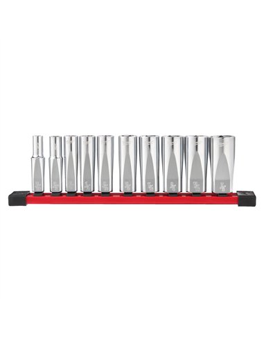 Seturi chei tubulare cromate 3/8 inch - Milwaukee - 3/8 inch Drive SAE Deep Chrome Socket Set - 10 buc - cod 4932492510
