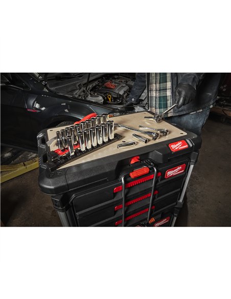 Seturi chei tubulare cromate 3/8 inch - Milwaukee - 3/8 inch Drive SAE Deep Chrome Socket Set - 10 buc - cod 4932492510