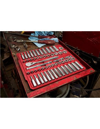 Antrenor cu clichet si chei tubulare - seturi - Milwaukee - 3/8 Drive 5 6 buc Ratchet + Socket Set SAE + Metric - cod 4932464946