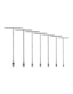 Set 7 chei cu maner in T si cap pivotant - Milwaukee - T-bar handle with swivel socket Set - 7 buc - cod 4932492674