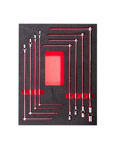 Set insertie spuma chei cu maner T - Milwaukee - T-bar Handle Set Foam Insert 8 buc - cod 4932499113