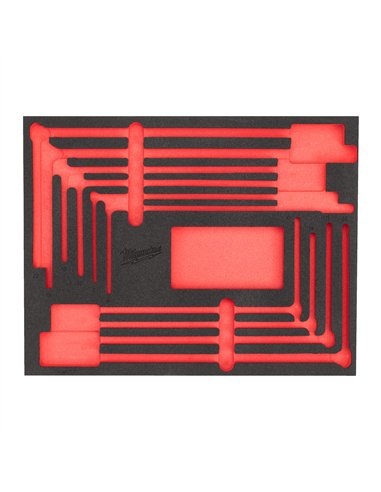 Set insertie spuma chei cu maner T - Milwaukee - Replacement T-bar Handle Set Foam Insert 8 buc - cod 4932499114