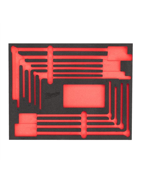 Set insertie spuma chei cu maner T - Milwaukee - Replacement T-bar Handle Set Foam Insert 8 buc - cod 4932499114