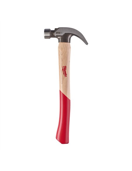 Ciocan dulgher cu gheara curbata si maner din lemn - Milwaukee - Hickory Curved Claw Hammer 20oz / 570g - cod 4932478660