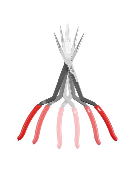 Cleste cu nas lung - Milwaukee - Long Reach Pliers 2 buc Set - cod 4932492499