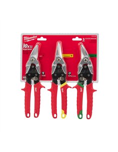Set 3 bucati foarfeci pentru tabla - Milwaukee - Metal Snips Set - 3 buc - cod 48224533