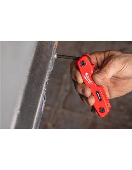Set pliabil imbusuri - Milwaukee - 9 buc Imperial Folding Hex Key Set - cod 4932493614