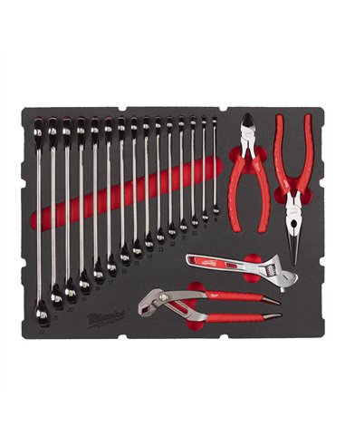 Set insertie spuma PACKOUT chei fixe si clesti MAX BITE - Milwaukee - Maxbite Combination Spanner and Plier Set Foam Insert -