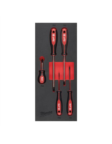 Seturi insertie spuma surubelnite Tri-Lobe - Milwaukee - Screwdriver PH Set Foam Insert - 5 buc - cod 4932492393