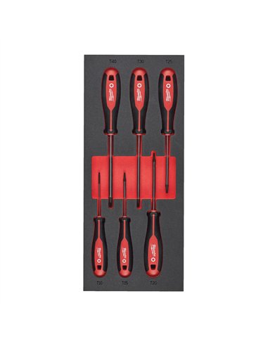 Seturi insertie spuma surubelnite Tri-Lobe - Milwaukee - Screwdriver TX Set 2 Foam Insert - 6 buc - cod 4932492392