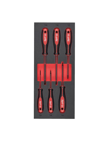 Seturi insertie spuma surubelnite Tri-Lobe - Milwaukee - Screwdriver TX Set 2 Foam Insert - 6 buc - cod 4932492392