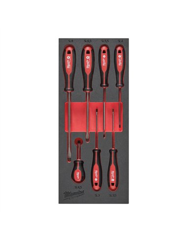Seturi insertie spuma surubelnite Tri-Lobe - Milwaukee - Screwdriver SL Set Foam Insert - 7 buc - cod 4932492395