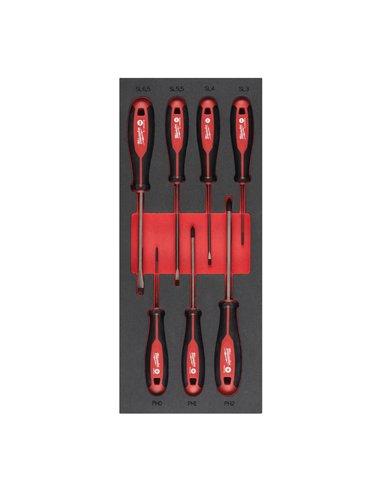 Seturi insertie spuma surubelnite Tri-Lobe - Milwaukee - Screwdriver SL & PH Set Foam Insert - 7 buc - cod 4932492394