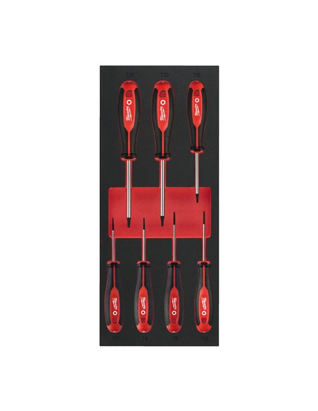 Seturi insertie spuma surubelnite Tri-Lobe - Milwaukee - Screwdriver TX Set 1 Foam Insert - 7 buc - cod 4932492391