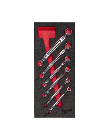 Insertie spuma chei combinate - Milwaukee - 6 buc Flare Nut Spanner Foam Insert Set - cod 4932493628