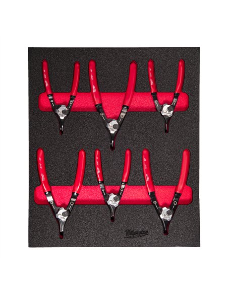 Insertie spuma clesti pentru inele de siguranta - Milwaukee - 6 buc Circlip Pliers Foam Insert Set - cod 4932493633