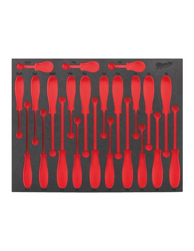 Insertie spuma goala pentru dulapul metalic - Milwaukee - Empty 2 3 buc Trilobe Screwdriver Foam Insert - cod 4932493668