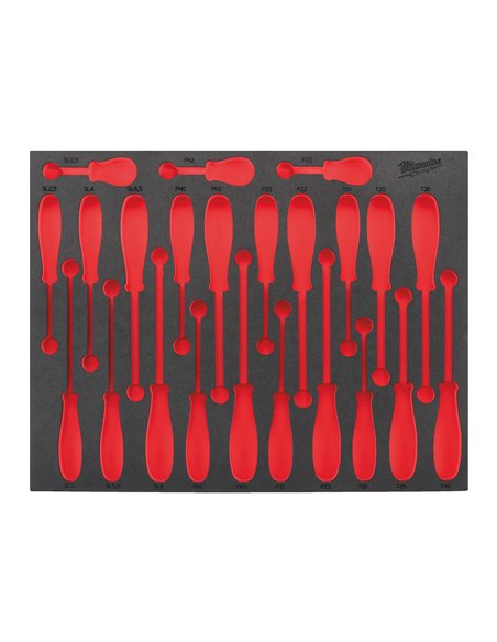 Insertie spuma goala pentru dulapul metalic - Milwaukee - Empty 2 3 buc Trilobe Screwdriver Foam Insert - cod 4932493668