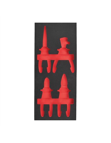 Insertie spuma goala pentru dulapul metalic - Milwaukee - Empty 4 buc Insulated Pliers Set Foam Insert - cod 4932493679