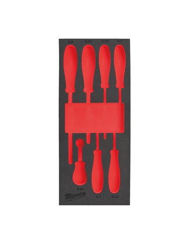 Insertie spuma goala pentru dulapul metalic - Milwaukee - Empty 7 buc Screwdriver SL Set Foam Insert - cod 4932493673