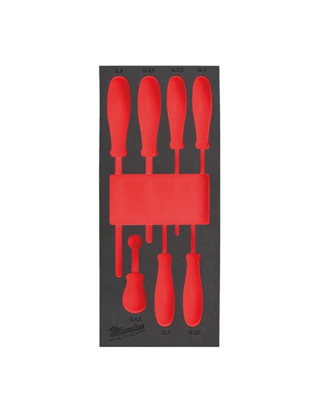 Insertie spuma goala pentru dulapul metalic - Milwaukee - Empty 7 buc Screwdriver SL Set Foam Insert - cod 4932493673