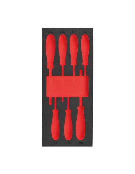 Insertie spuma goala pentru dulapul metalic - Milwaukee - Empty 7 buc Screwdriver SL & PH Set Foam Insert - cod 4932493672