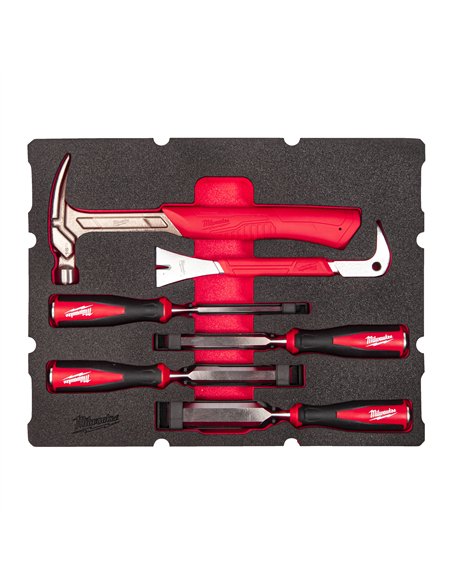 Insertie spuma PACKOUT cu 6 produse pentru dulgherie - Milwaukee - 6 buc Packout Drawer Woodworking Foam Insert Set - cod 493249