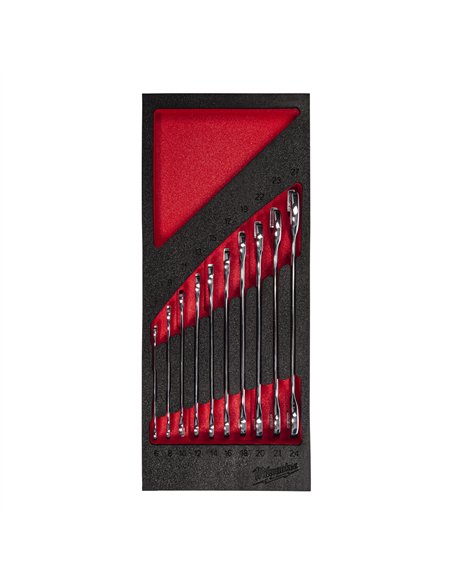 Set insertie spuma chei fixe duble - Milwaukee - 10 buc Double Open End Spanner Foam Insert Set - cod 4932493629
