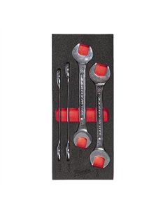 Set insertie spuma chei fixe duble - Milwaukee - 4 buc Double Open End Spanner Foam Insert Set - cod 4932493630