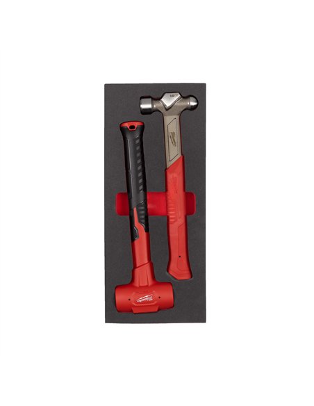 Set insertie spuma ciocane - Milwaukee - Ball Peen and Dead Blow Hammer Set Foam Insert - 2 buc - cod 4932493254