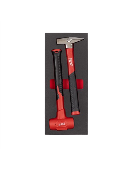 Set insertie spuma ciocane - Milwaukee - Engineer and Dead Blow Hammer Set Foam Insert - 2 buc - cod 4932493253