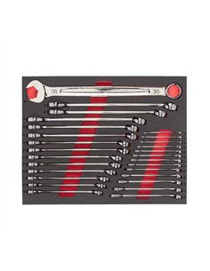 Set insertie spuma chei fixe combinate MAX BITE - Milwaukee - Maxbite Metric Combination Spanner Foam Set - 27 buc - cod 493249