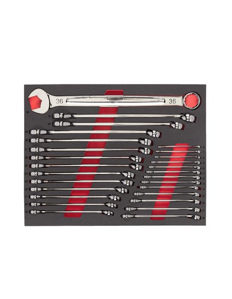 Set insertie spuma chei fixe combinate MAX BITE - Milwaukee - Maxbite Metric Combination Spanner Foam Set - 27 buc - cod 493249