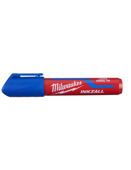 Marker INKZALL cu varf lat - Milwaukee - INKZALL Blue L Chisel Tip Marker - cod 4932471557