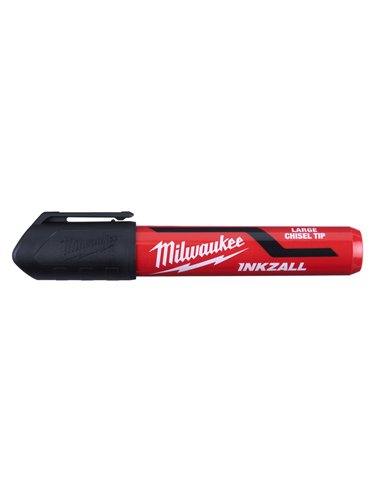 Marker INKZALL cu varf lat - Milwaukee - INKZALL Black L Chisel Tip Marker - cod 4932471555
