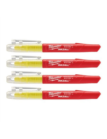 Evidentiatoare INKZALL - Milwaukee - INKZALL Highlighters Yellow - 5 buc - cod 48223201