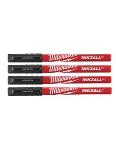 Marker cu varf fin INKZALL - Milwaukee - Inkzall Fine Tip Black Pens - 4 buc - cod 48223164