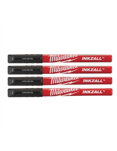 Marker cu varf fin INKZALL - Milwaukee - Inkzall Fine Tip Black Pens - 4 buc - cod 48223164