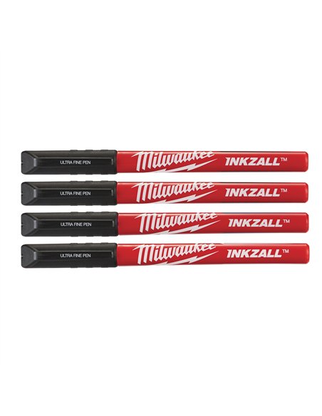 Marker cu varf fin INKZALL - Milwaukee - Inkzall Fine Tip Black Pens - 4 buc - cod 48223164