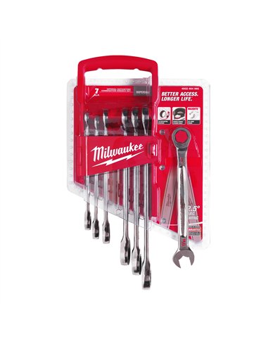 Seturi chei combinate cu clichet MAX BITE - Milwaukee - 7 buc Maxbite Ratchet Imperial Combination Spanner Set - 1 buc - cod 493